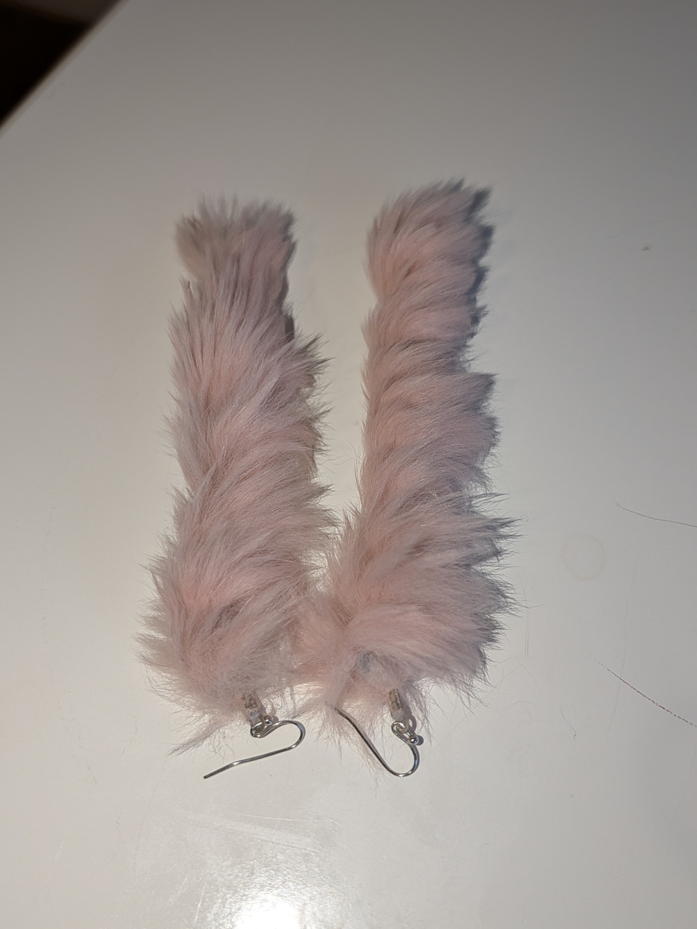 Pink Rabbit-Fur Drop Earring – Women Accessories - Picture 2 of 3